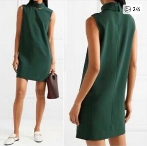 Theory Dark Green Sleeveless Sheath Dress With Neckline Detail Size 0